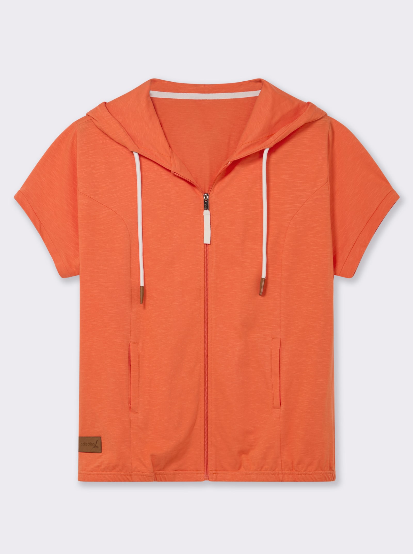 Sweatjacke mit Nahttaschen - orange