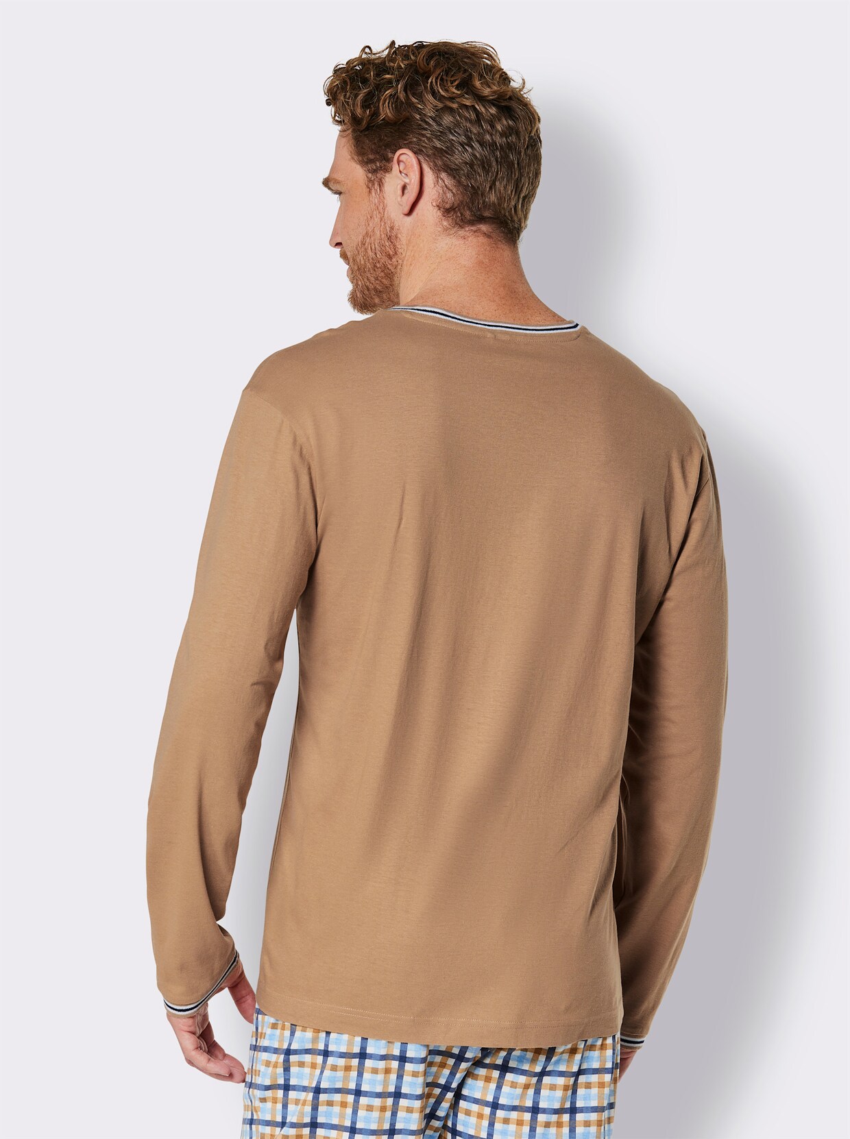 wäschepur men Pyjama-Shirt - camel
