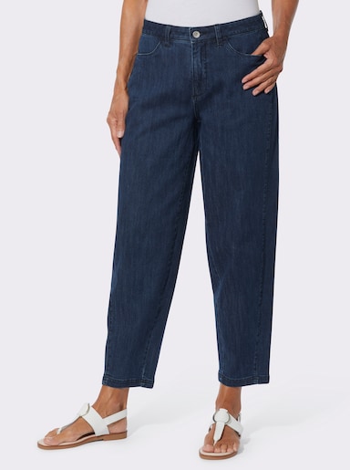 Jeans in Barrel-Form - darkblue-stone-washed