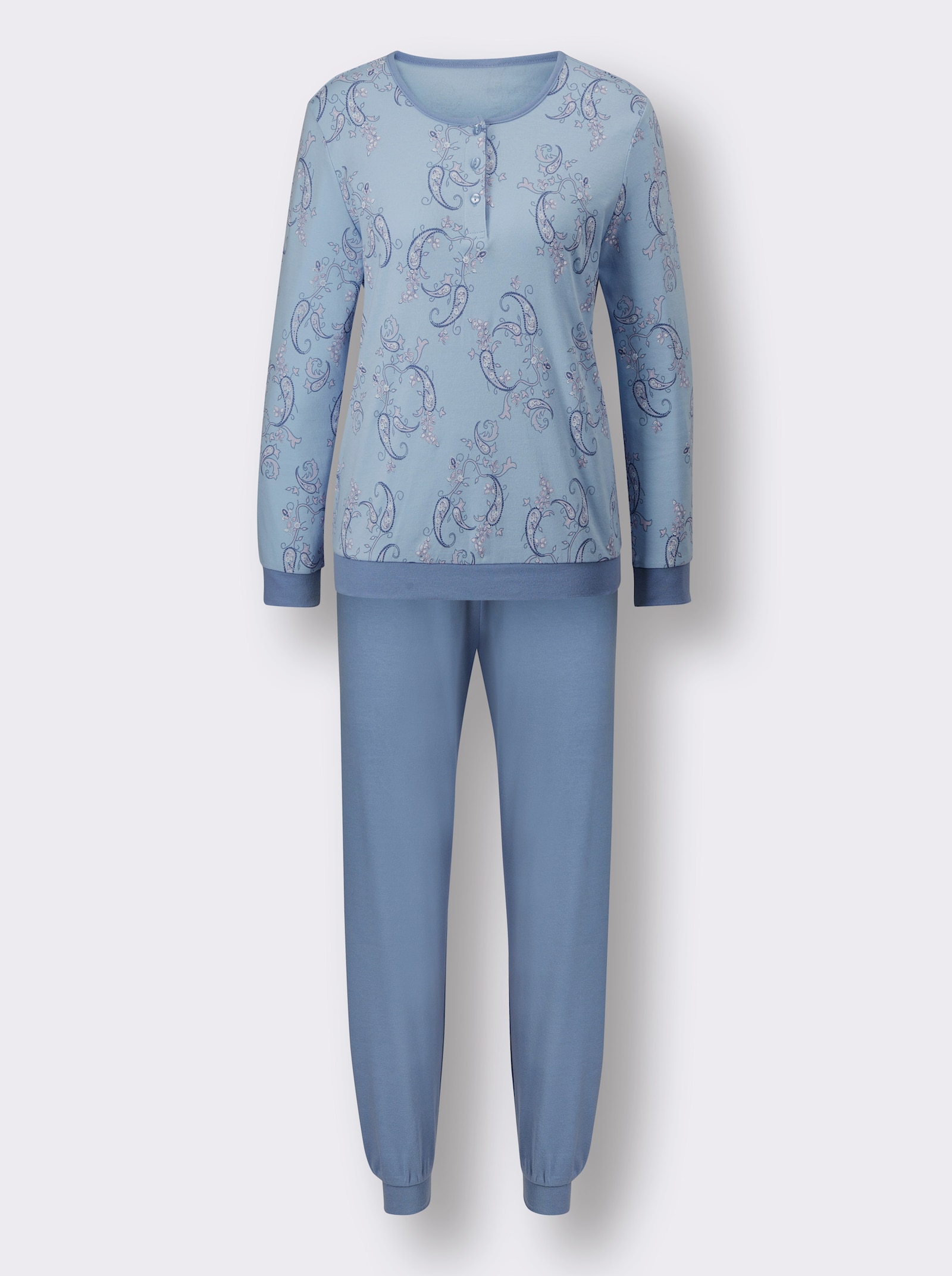 wäschepur Schlafanzug in formstabiler Interlock-Qualität - bleu