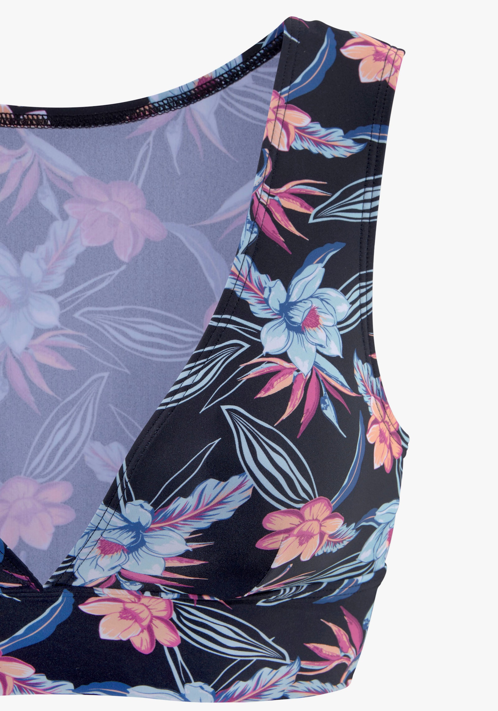 KangaROOS Bustier-Bikini-Top - schwarz-bedruckt