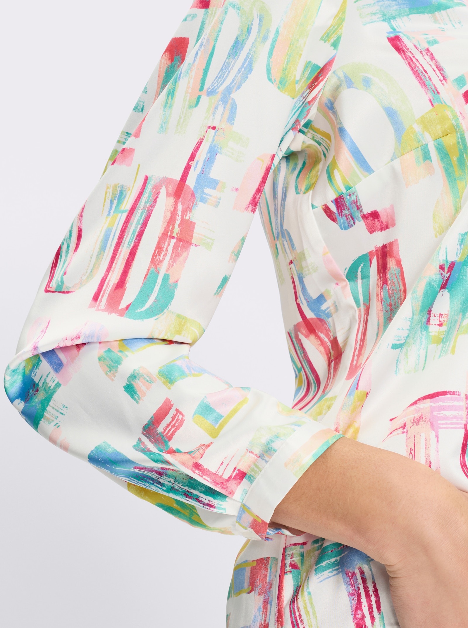 heine Chemisier imprimé avec motif lettrage - écru-citron vert imprimé