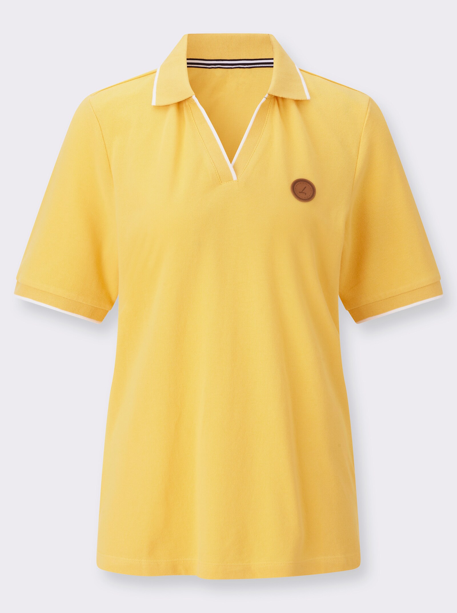 Poloshirt mit Kontrastdetails - gelb