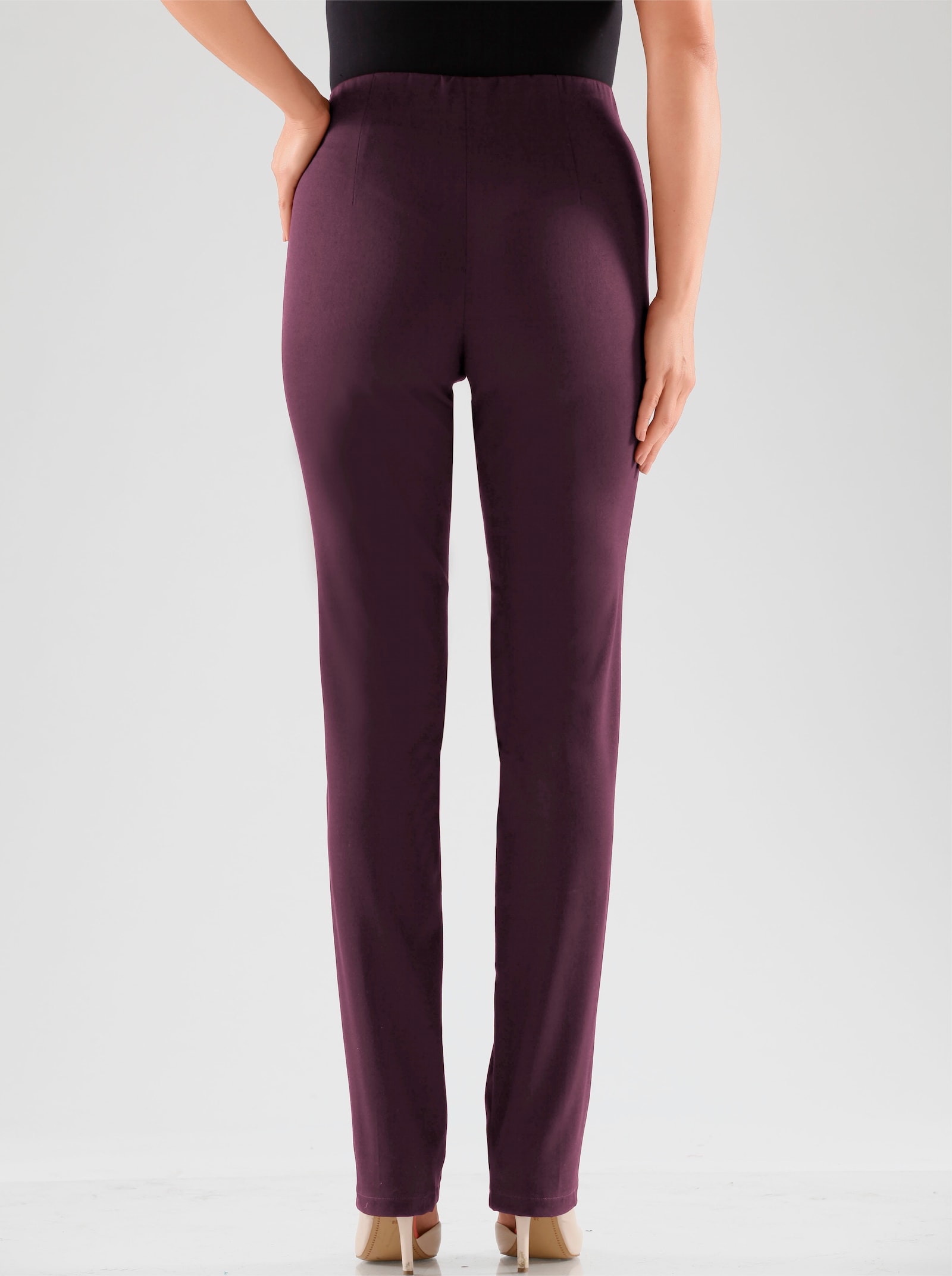 Stretchbroek met comfortband aan de binnenzijde - bordeaux