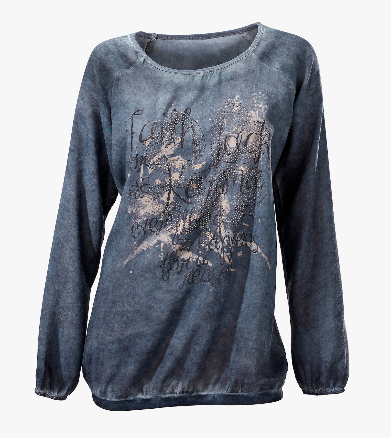 heine Shirtbluse in Oil-dyed-Waschung - jeansblau