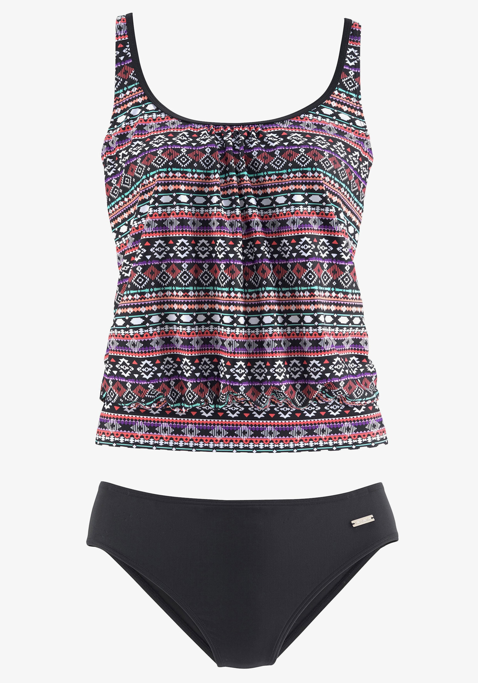 LASCANA Tankini ample - noir-multicolore