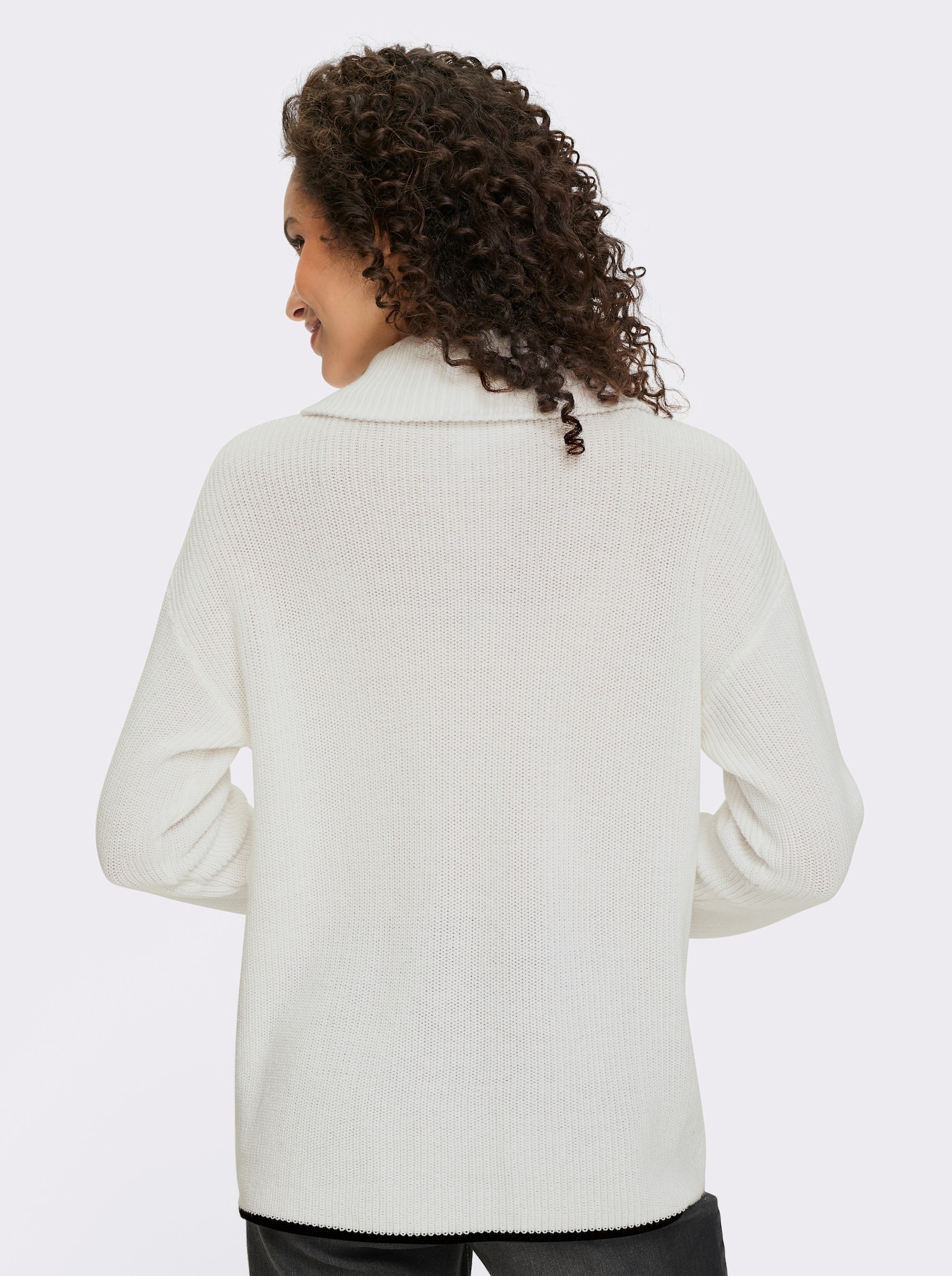 heine Cardigan mit 2-Wege-Zipper - weiß