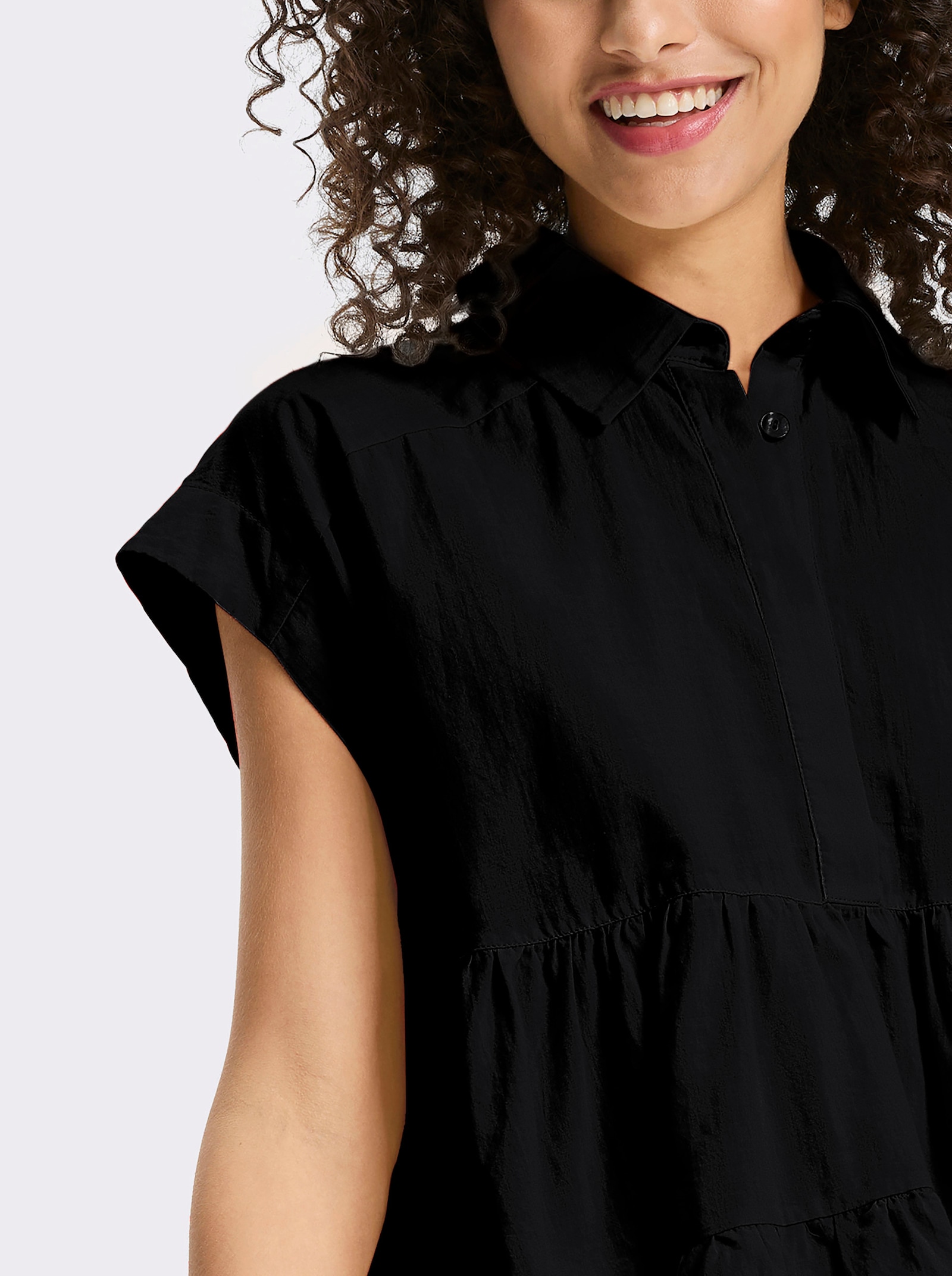 heine Chemisier en coton style Empire - noir