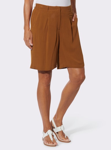Bermudas aus reiner Viskose - cognac