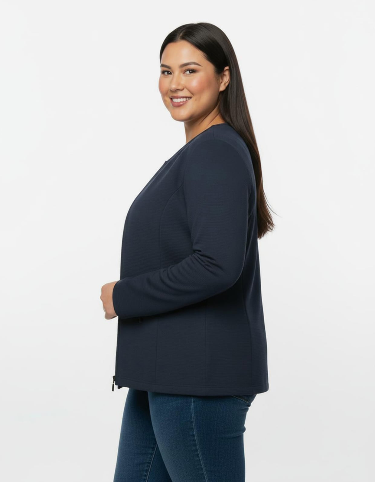 Shirtblazer in Ripp-Optik - marine