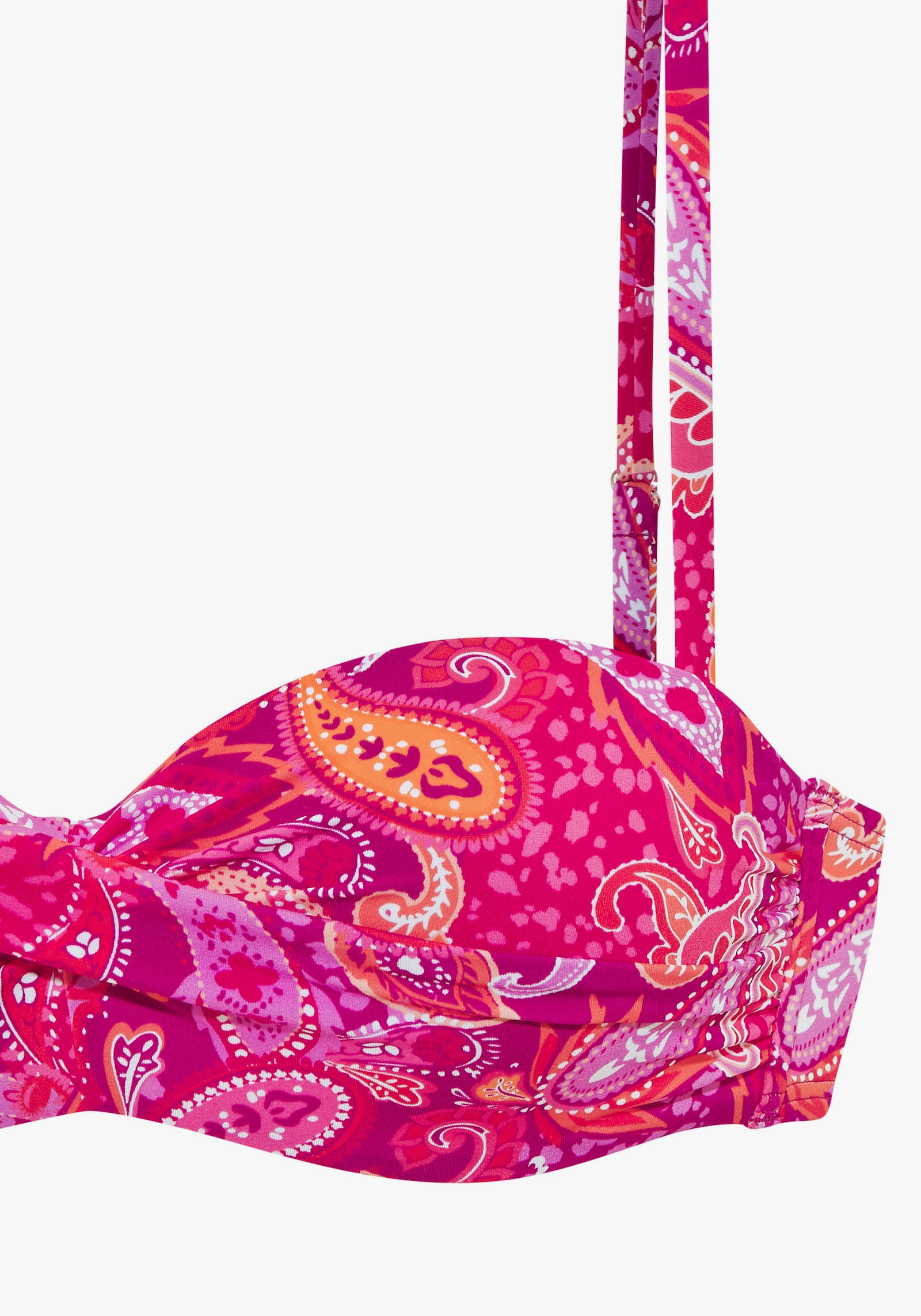 Vivance Bügel-Bandeau-Bikini-Top - pink bedruckt