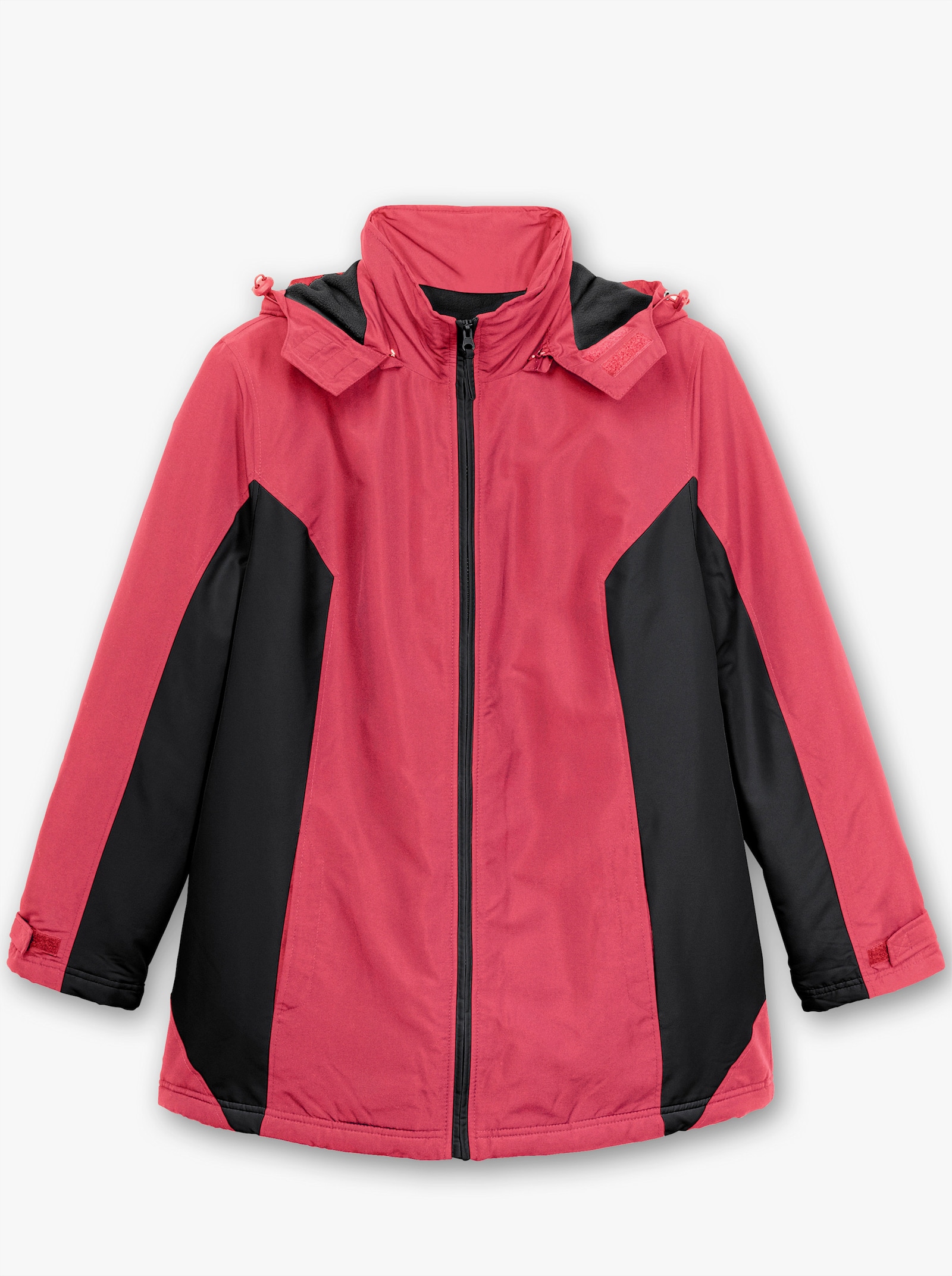 Funktionsjacke mit Fleece-Futter - rot-schwarz