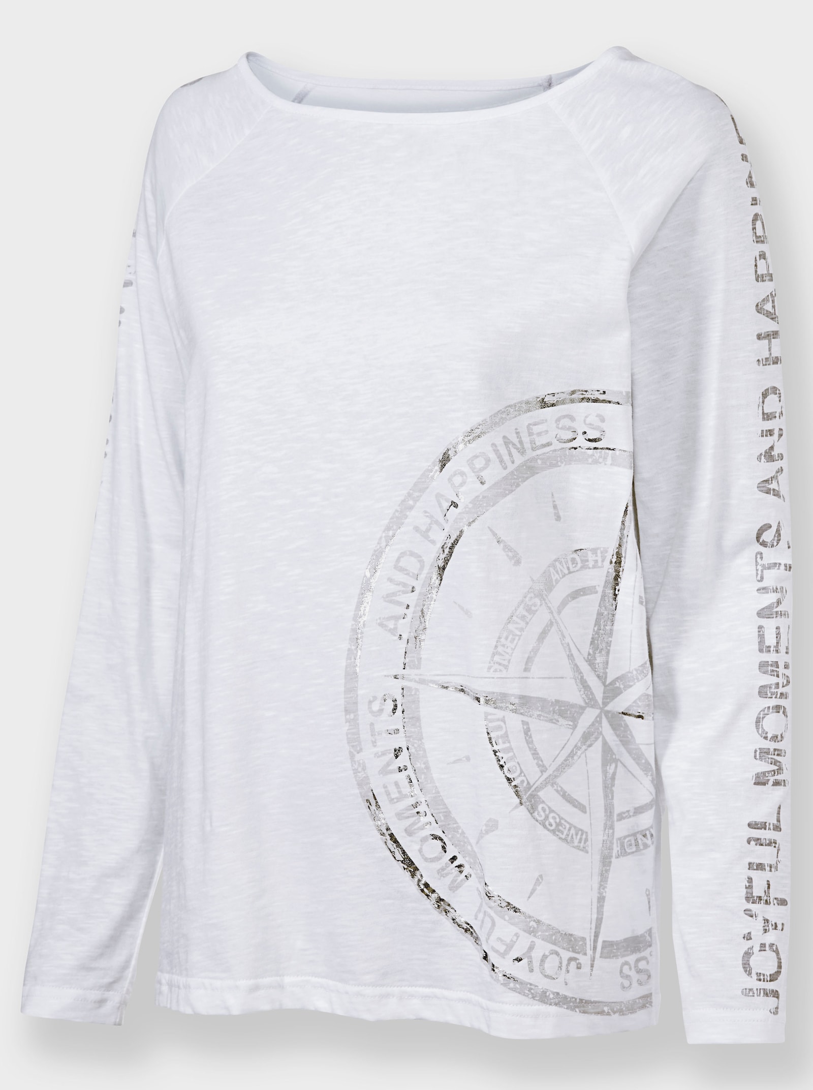 heine Print-Shirt mit Spray-Optik - weiß