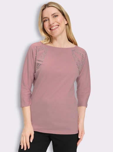 3/4-Arm-Shirt mit Fledermaus-Ärmeln - hortensie