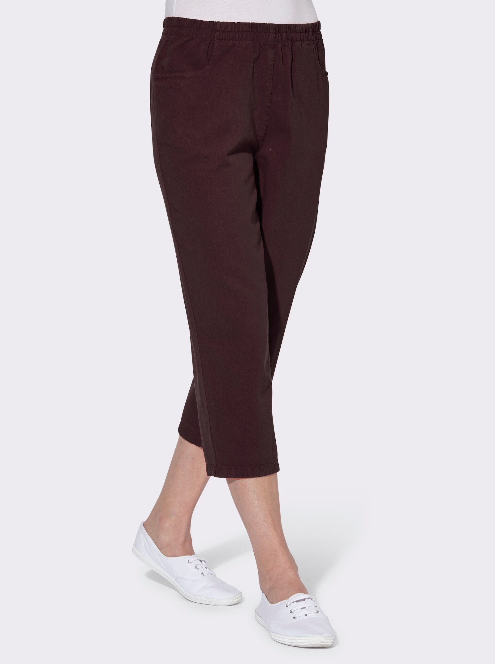 Caprihose aus reiner Baumwolle - beere