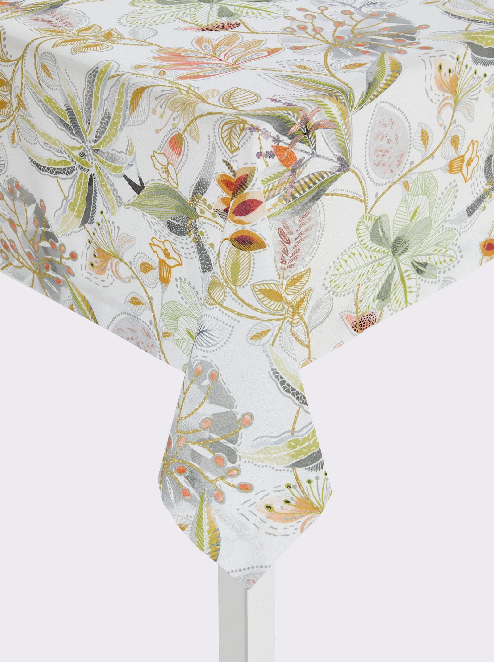 Tischdecke - champagner-eucalyptus-bedruckt