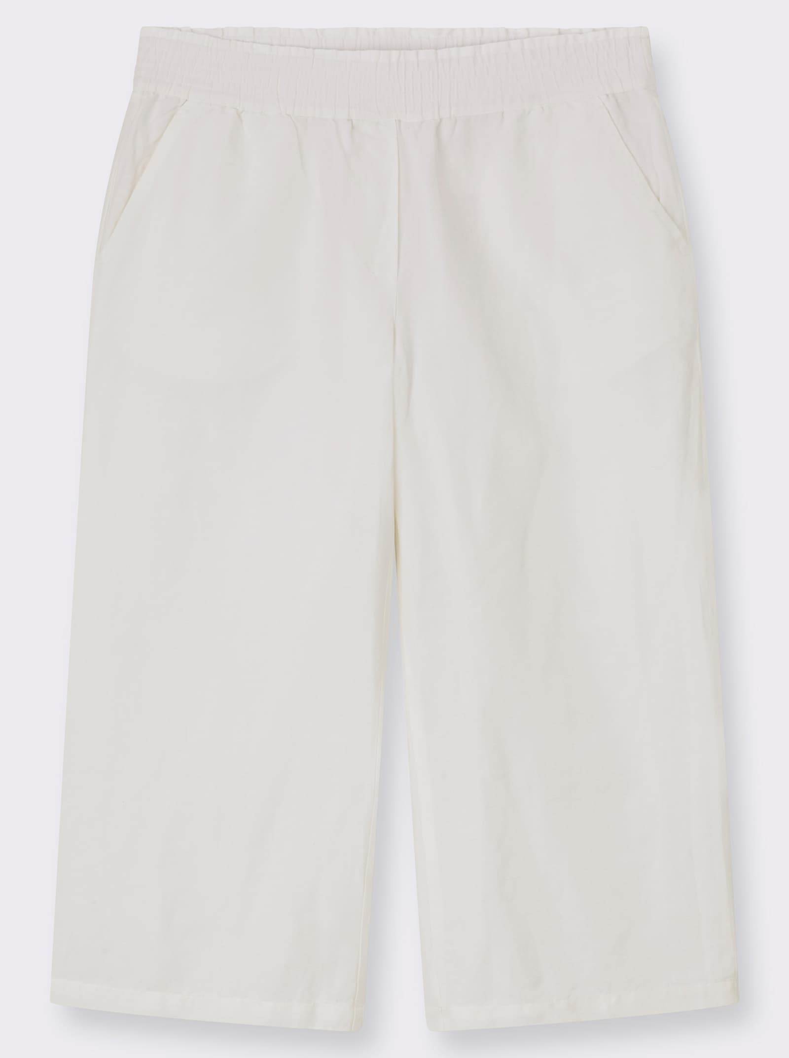 Culotte mit Leinen-Anteil - ecru