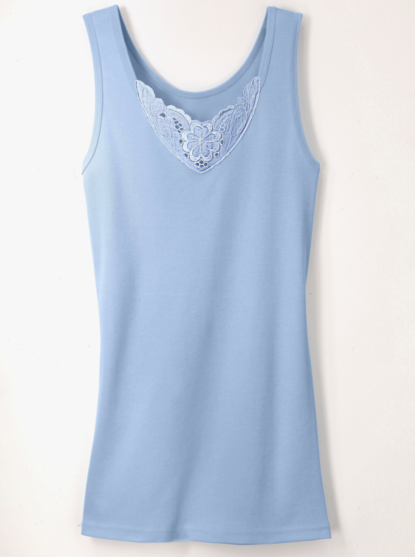 wäschepur Achselhemd mit verschiedenen Spitzen-Motiven - rosé + bleu + mint