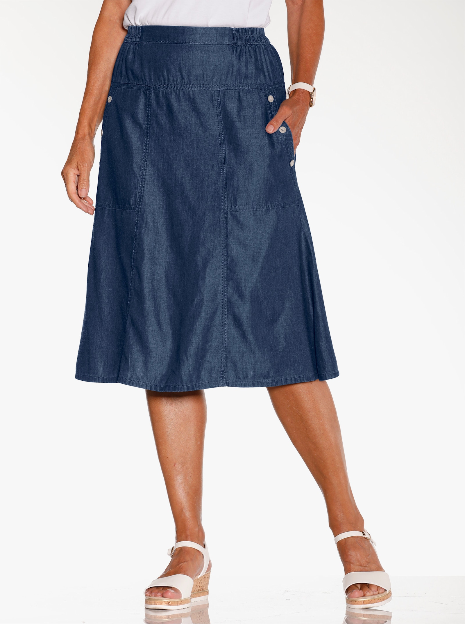 Jeansrock zum Reinschlüpfen - blue-stone-washed