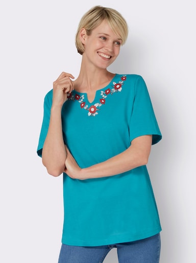 Shirt met korte mouwen - turquoise/aardbei