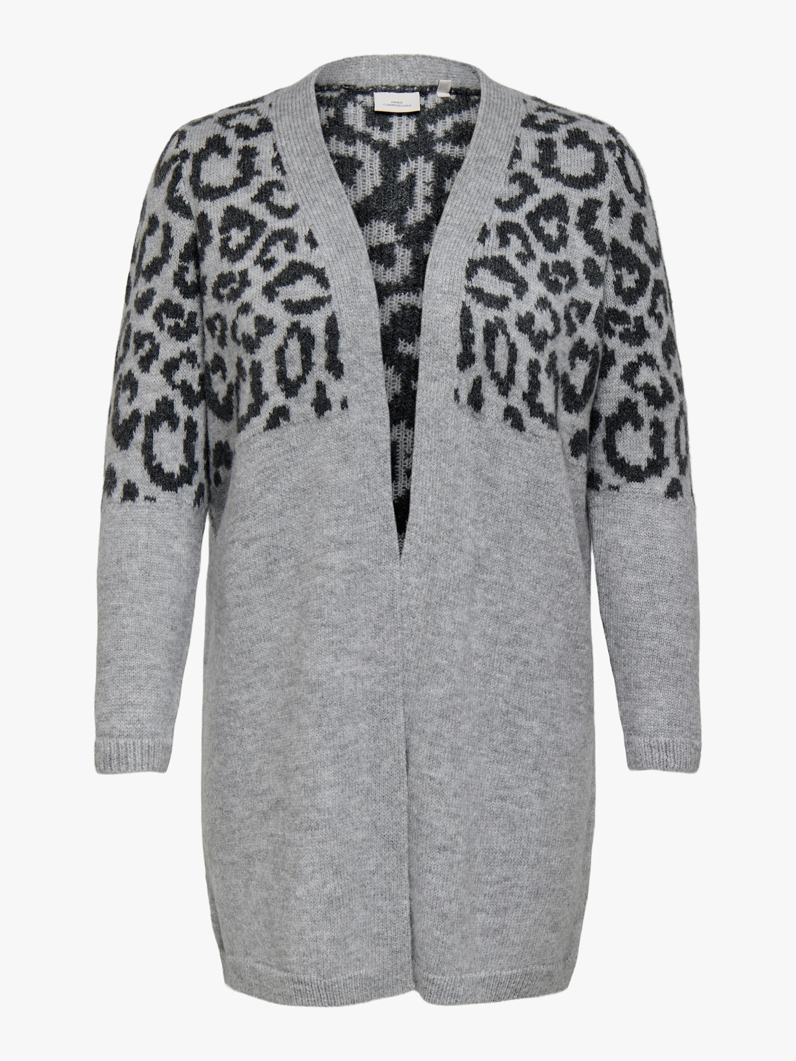ONLY CARMAKOMA Strickjacke - light grey melange pattern:dark grey mel