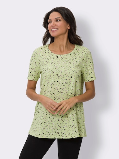 Lang shirt - pistache geprint