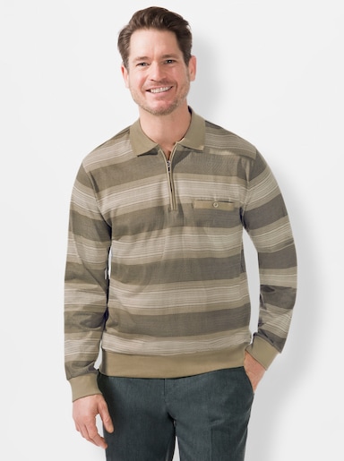 Marco Donati Langarm-Shirt - beige-gestreift