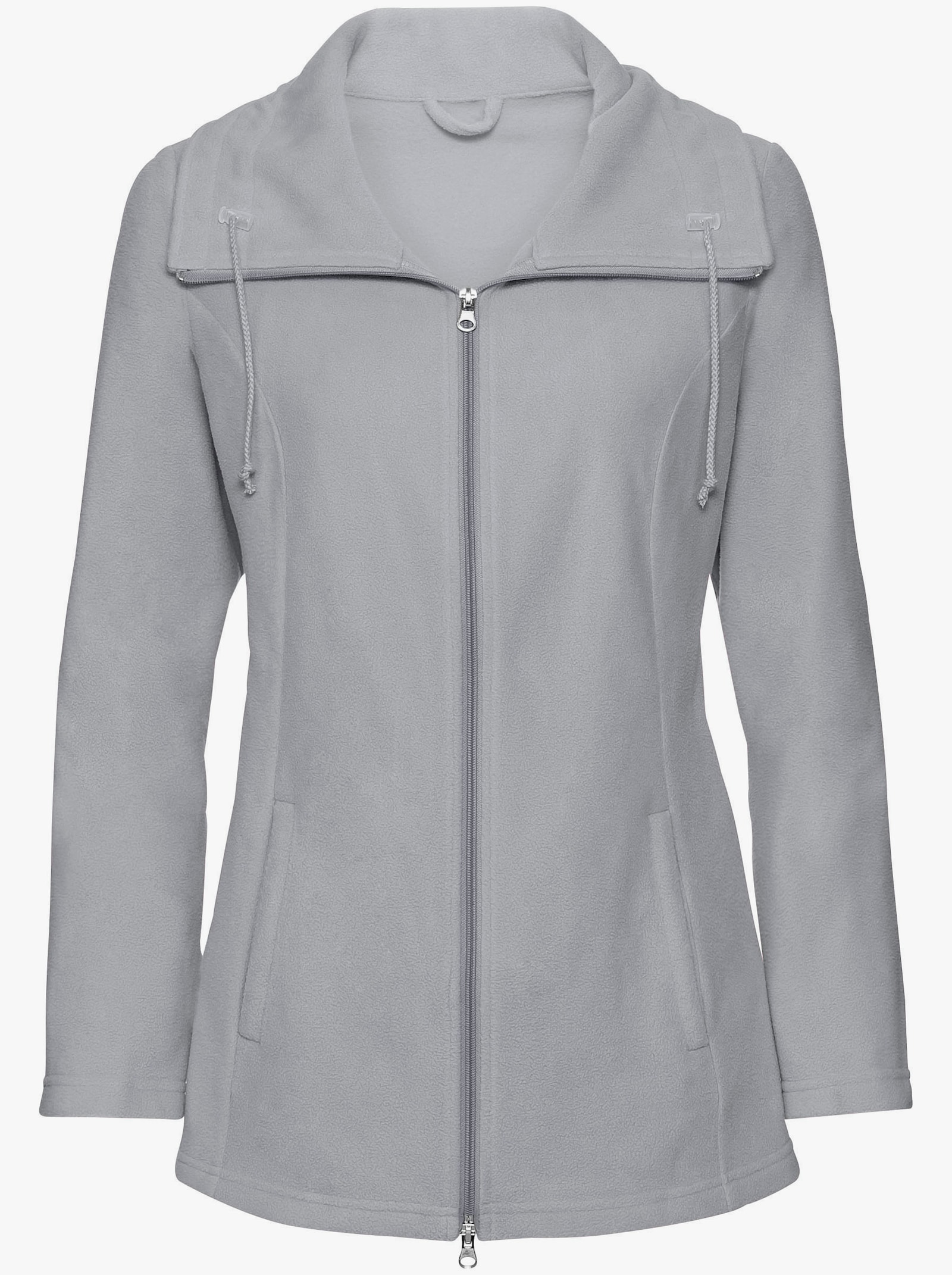 Fleecejacke mit 2-Wege-Reißverschluss - grau