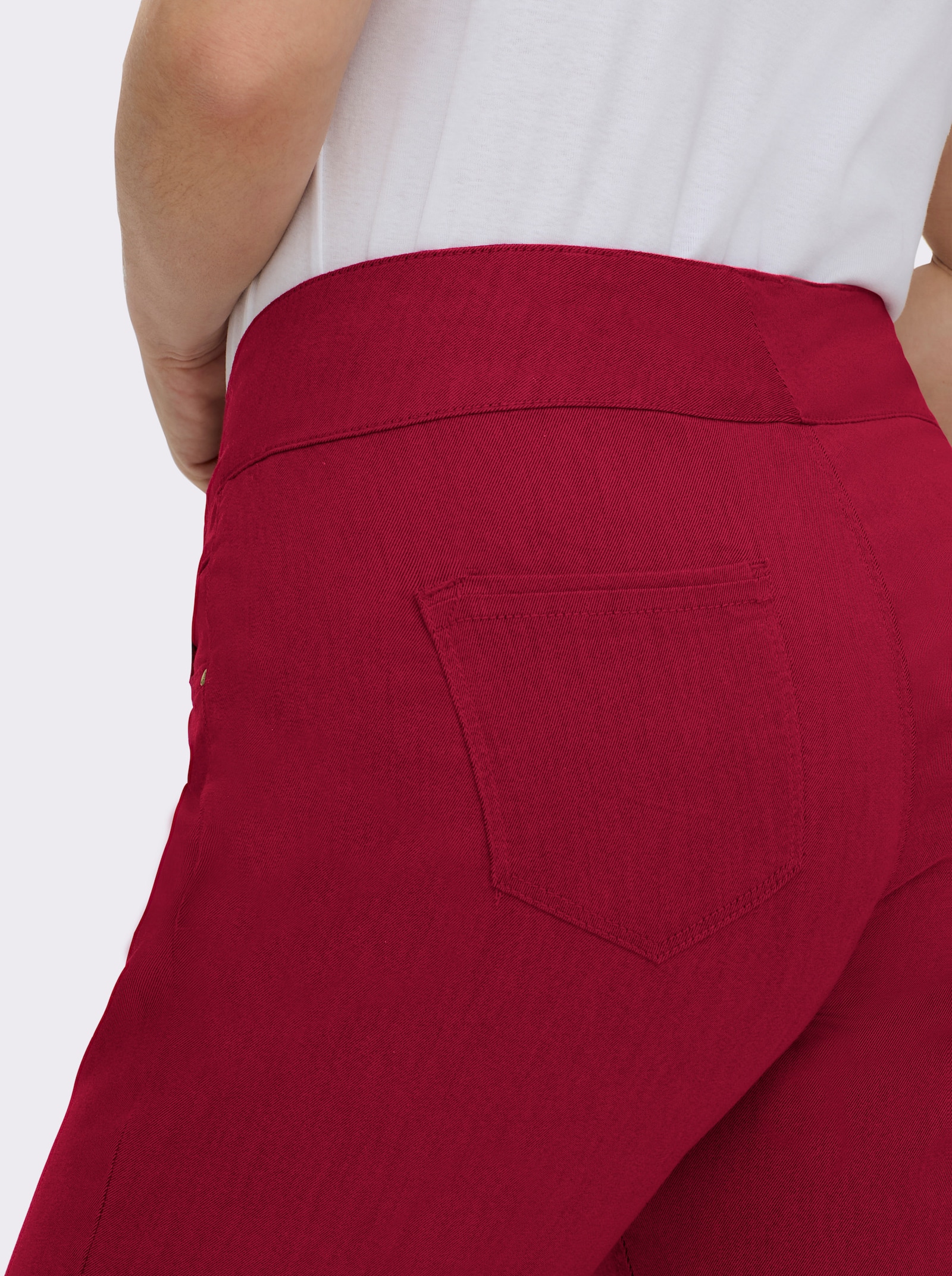 Schlupfhose mit hohem Dehnbund - rot