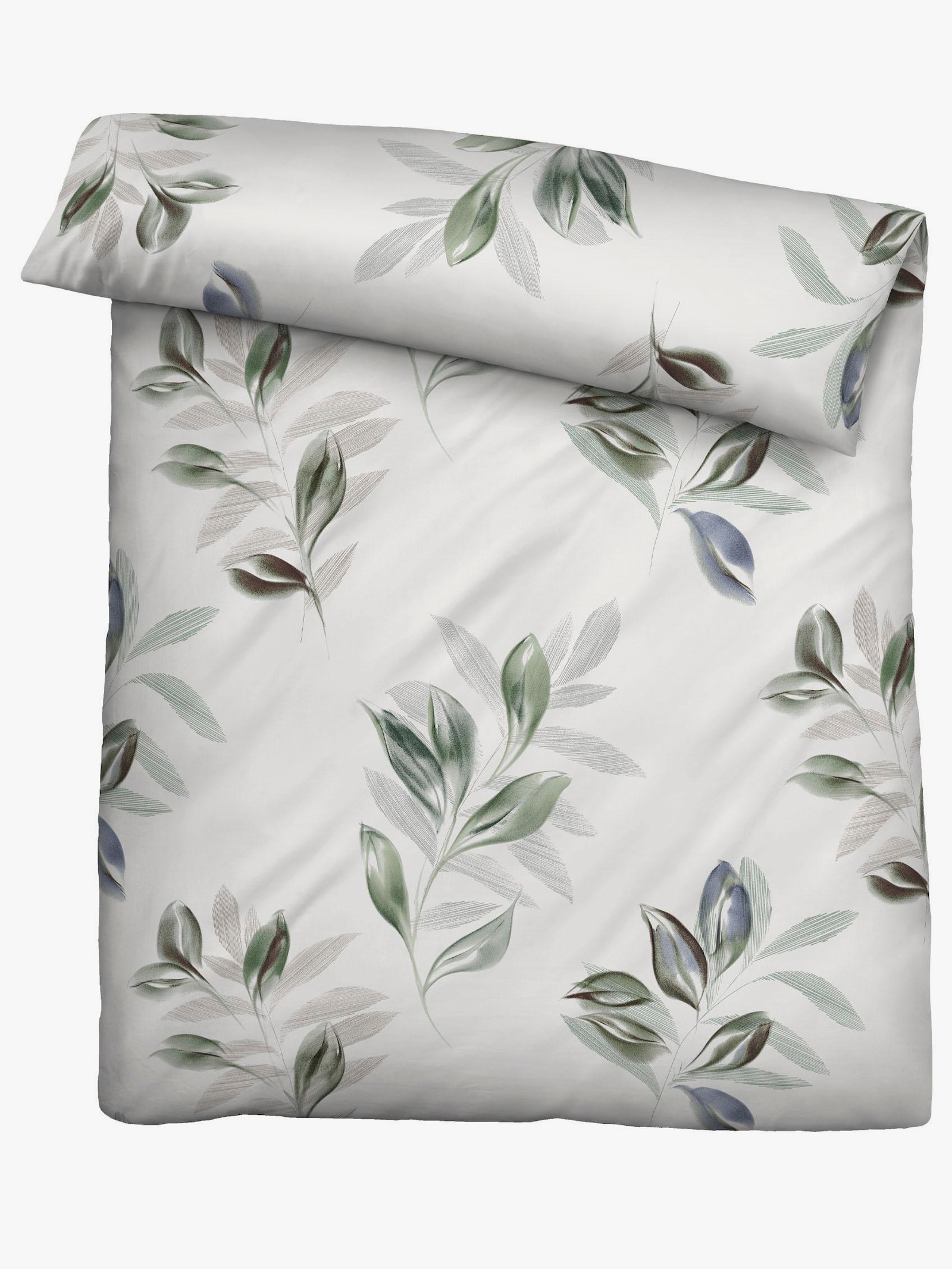 Biberna Bettwäsche - grau-grün