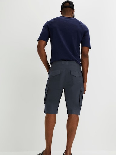 Bermudas mit insgesamt 6 Taschen - dunkelblau-schwarz-gemustert