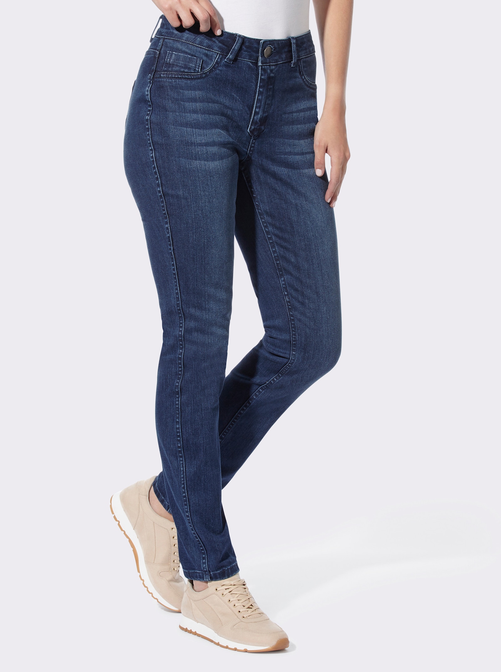 heine Skinny Jeans mit Leo-Dessin - dark blue