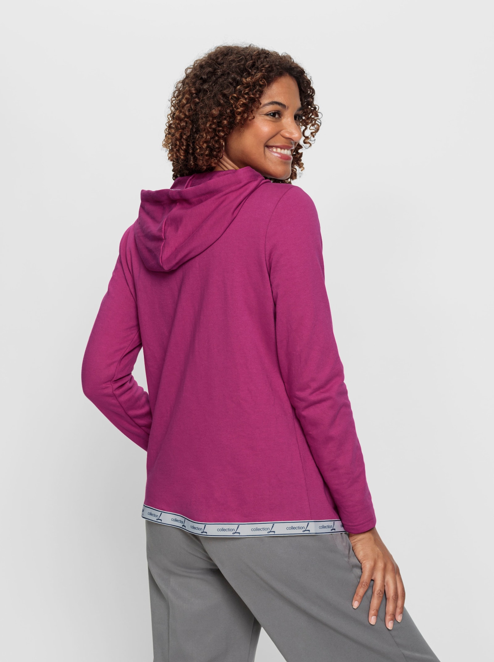  Sweatjacke mit Kapuze - magenta