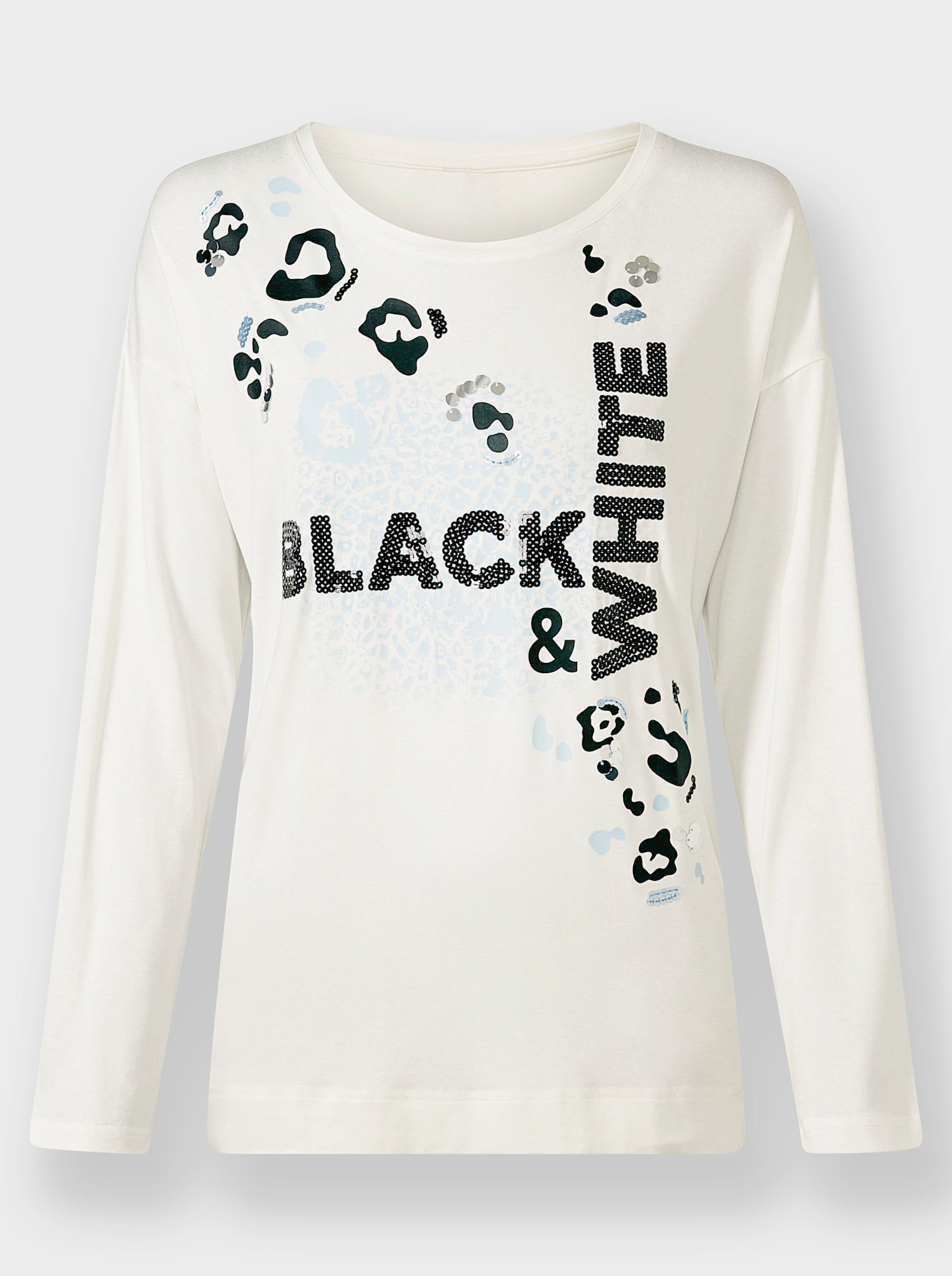 heine Langarmshirt mit kleinen Seitenschlitzen - ecru