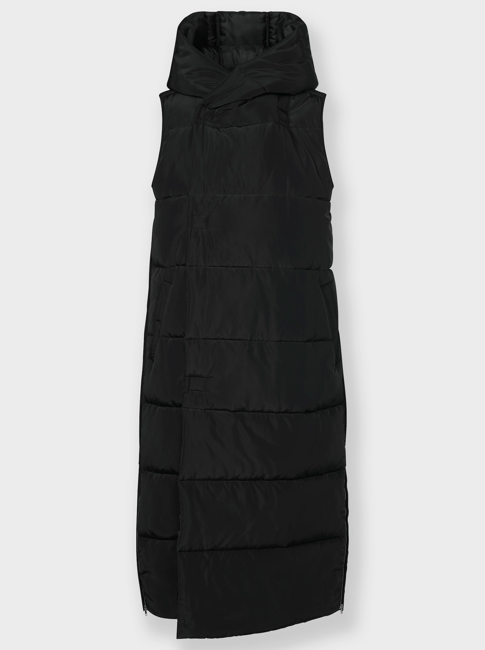 heine Longweste mit Seitenschlitzen - schwarz