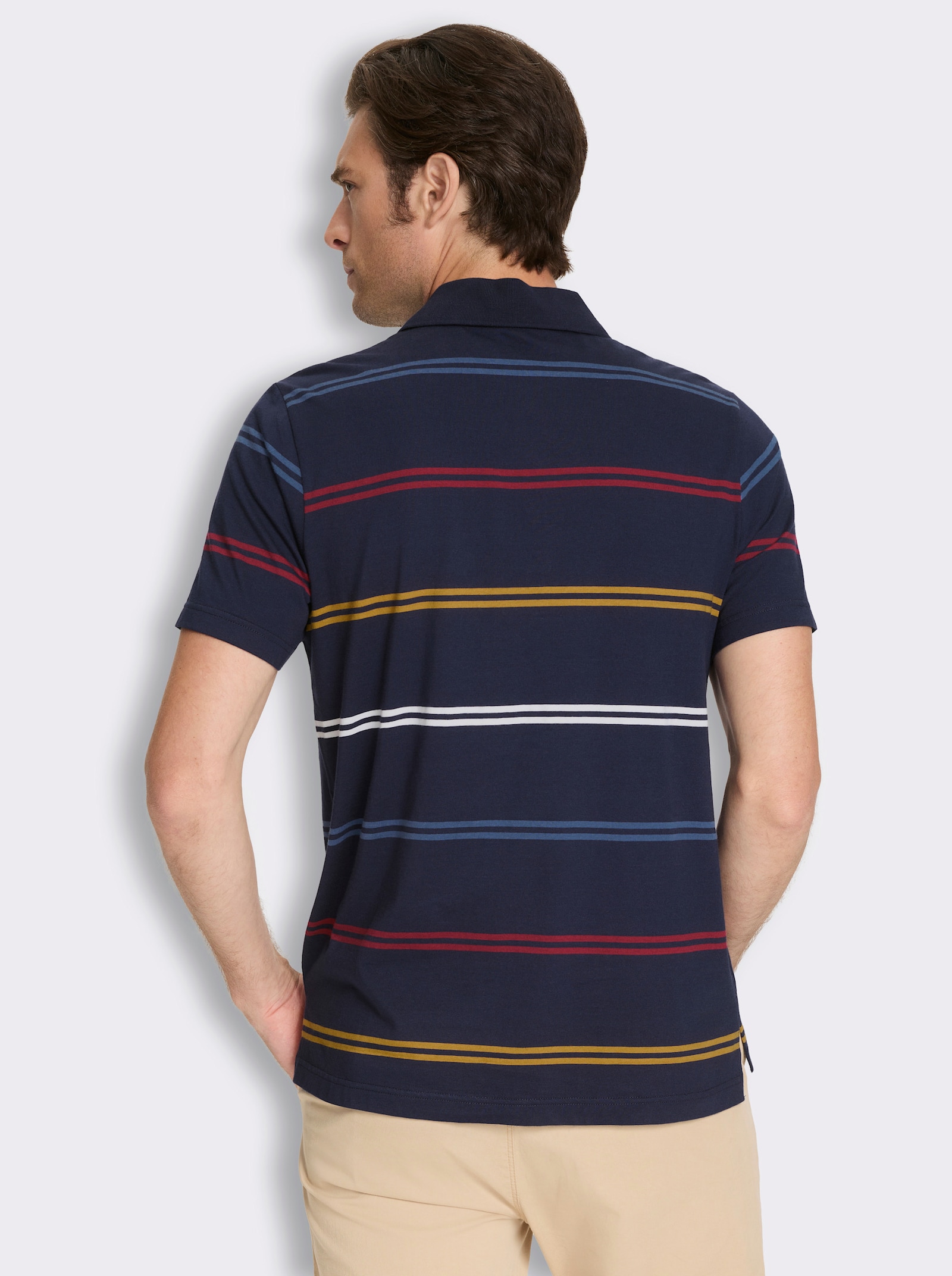 Poloshirt mit Streifen - marine-gestreift