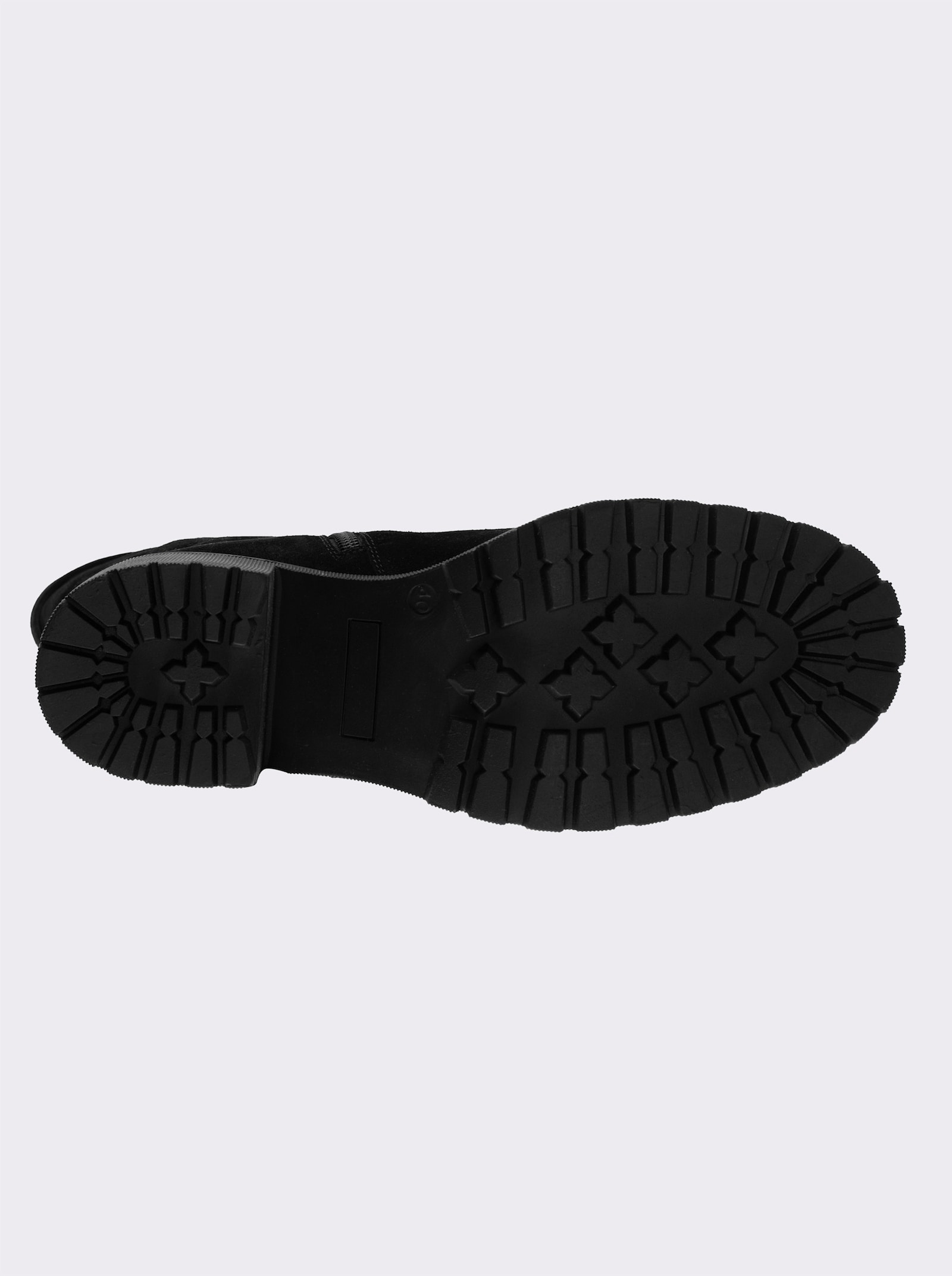 sheego Weitschaftstiefel mit Zierschnallen und Blockabsatz - schwarz