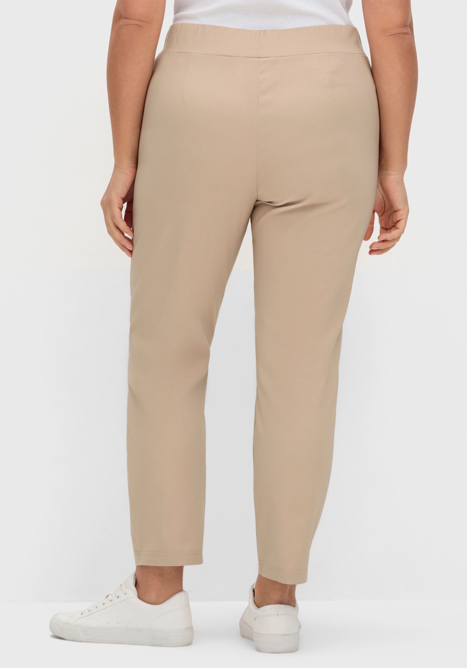 Schlupfhose mit Bügelfalten - beige