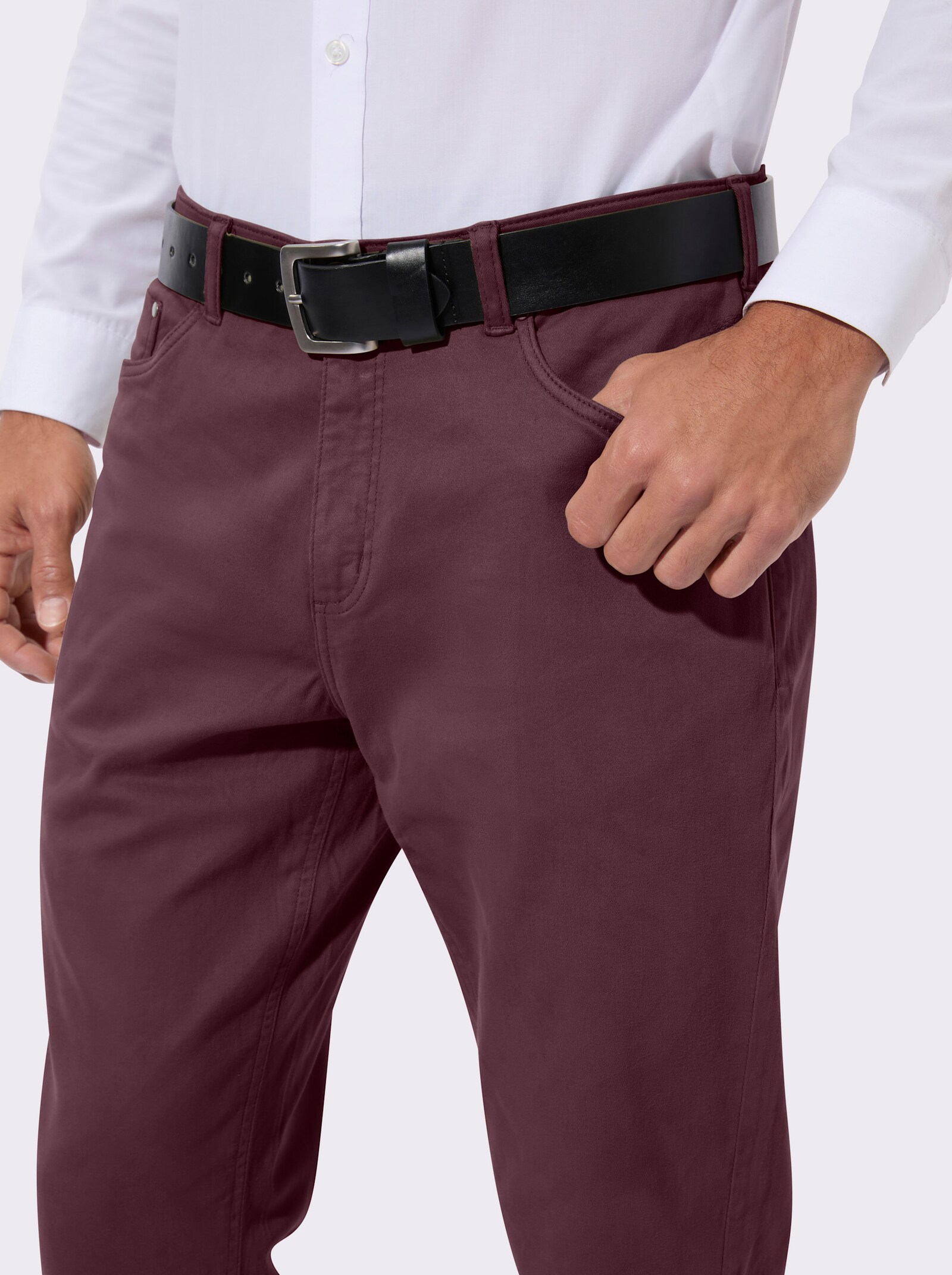 5-pocketjeans van twill - bordeaux