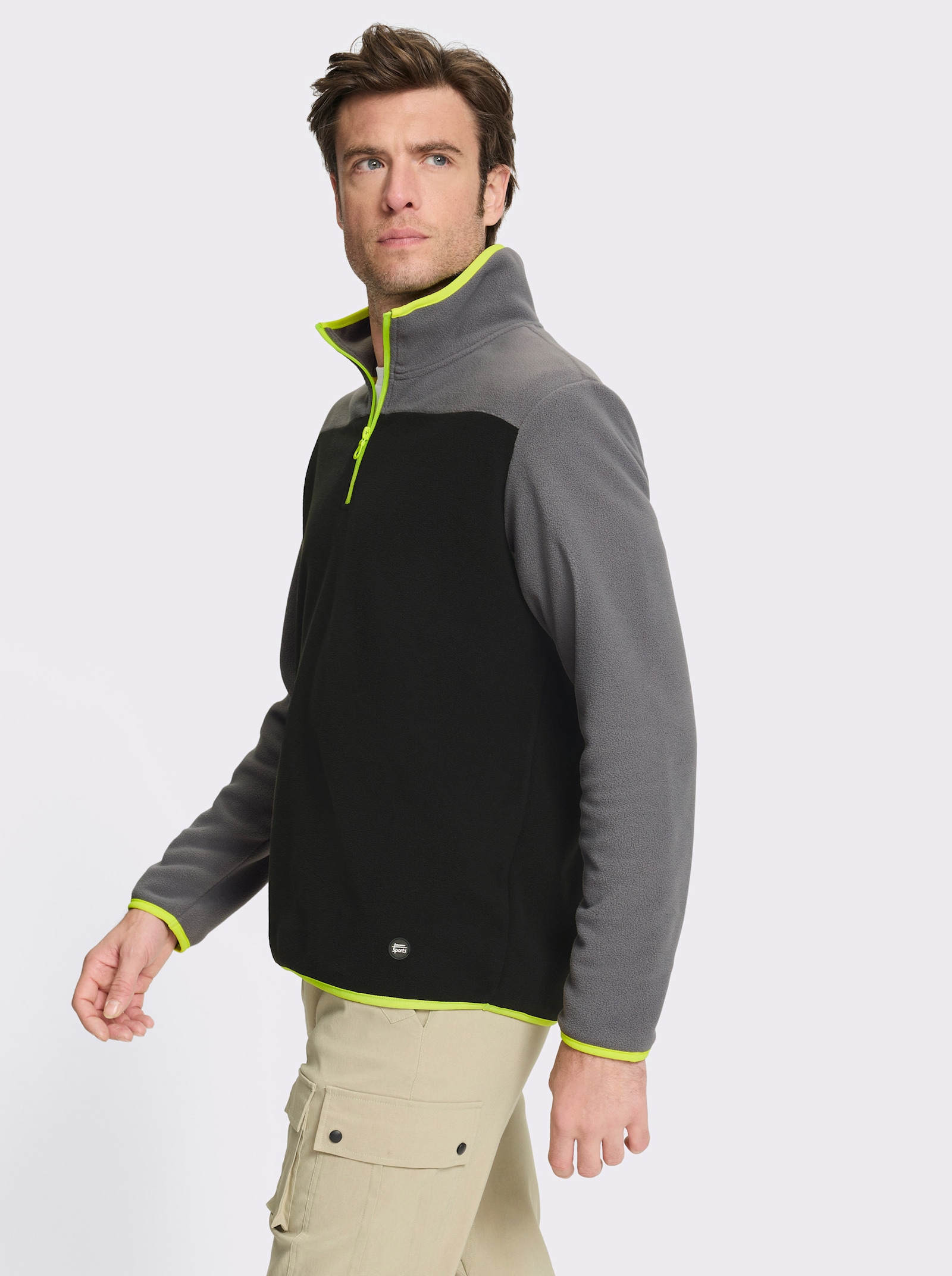 Catamaran Sports Fleeceshirt mit kontrastfarbigen Details - grau