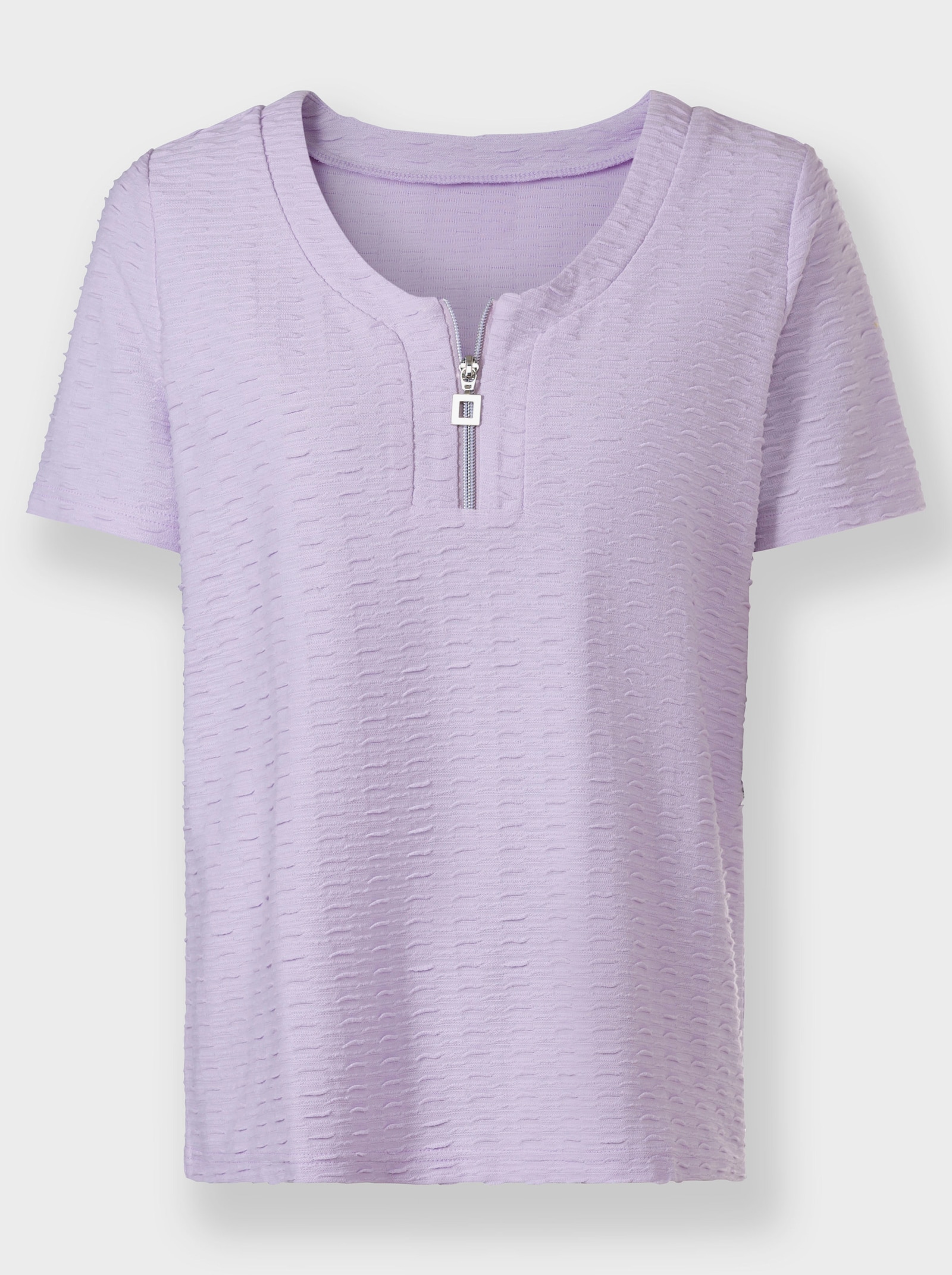 heine Kurzarmshirt mit Oberflächen-Struktur - flieder