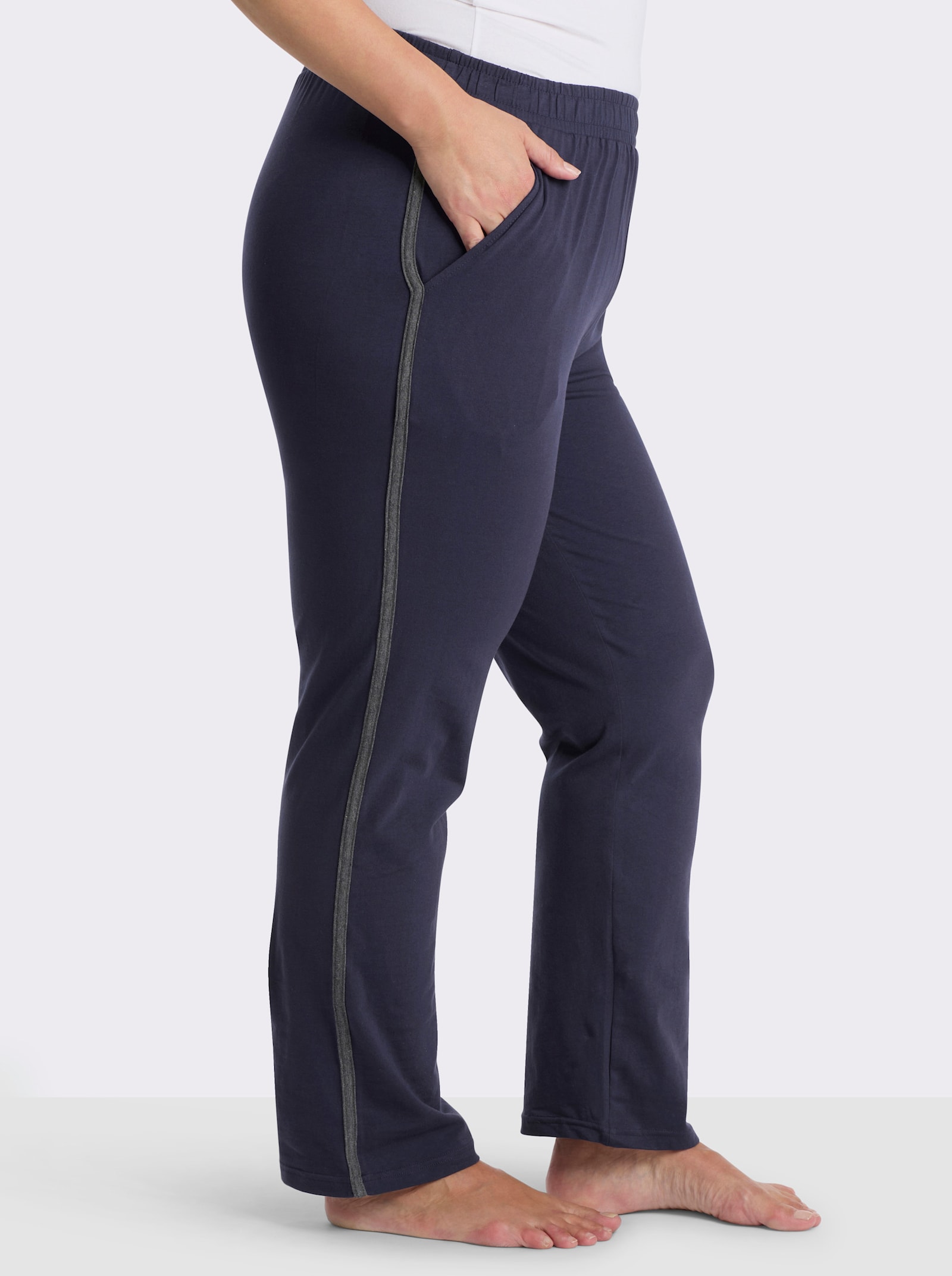 feel good Hose - marine + anthrazit-meliert