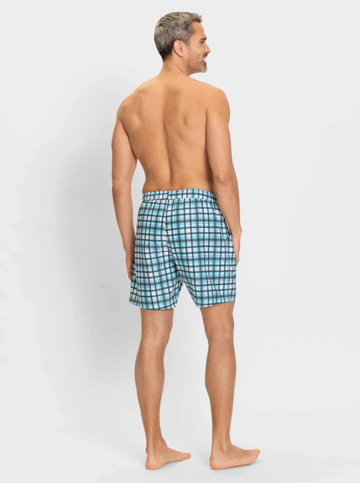 feel good Badeshorts - marine-zitrone-kariert