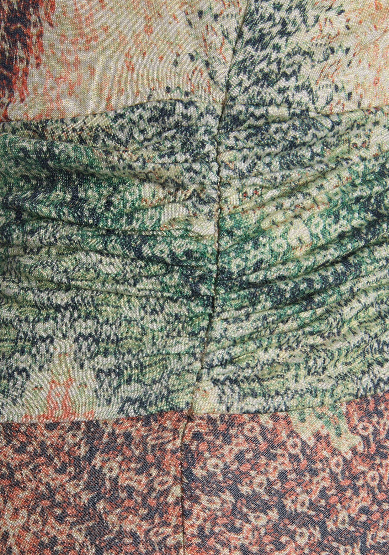 LASCANA Midikleid - grün-rostorange-aubergine-bedruckt