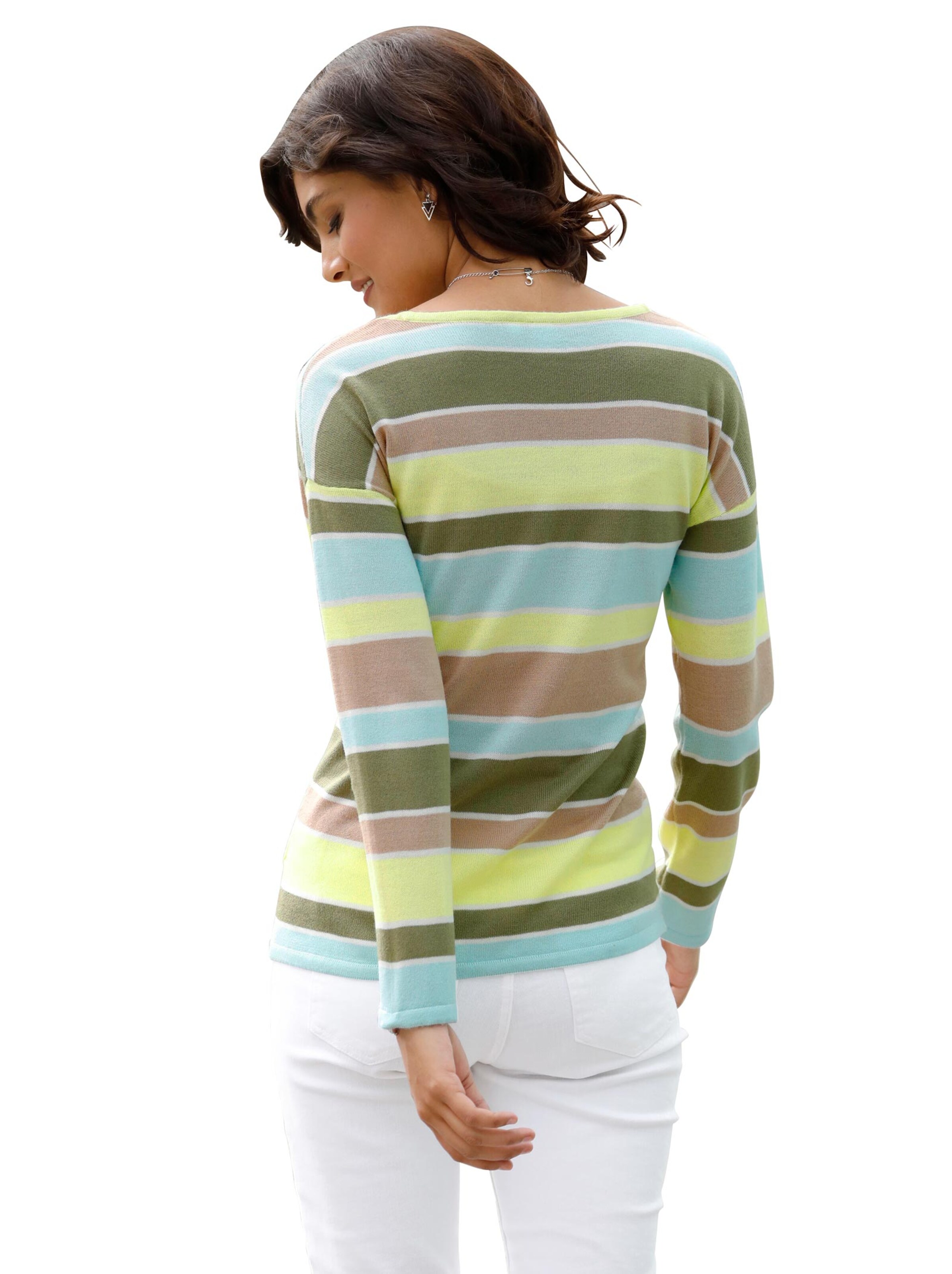 Pullover - pistazie-geringelt