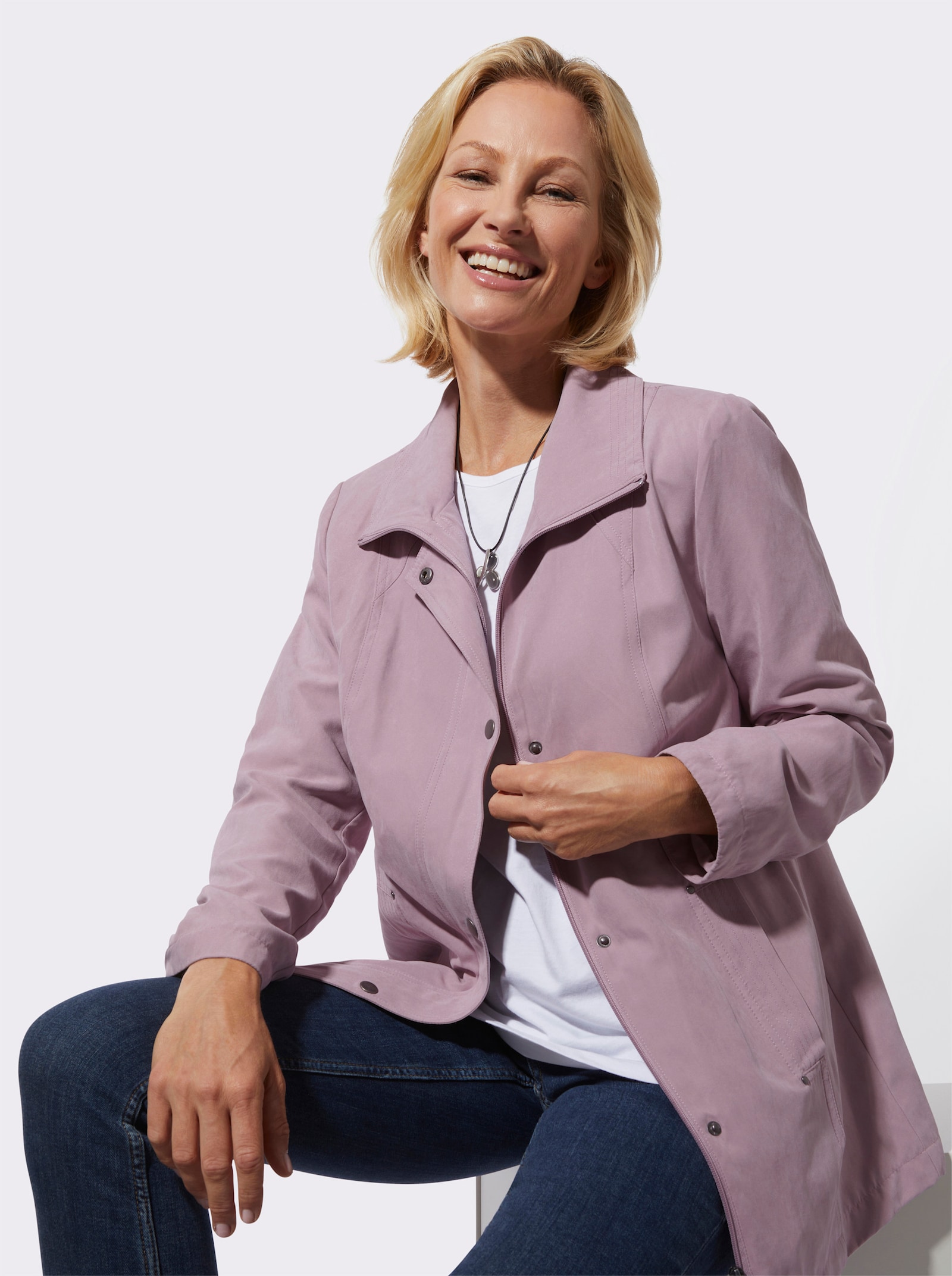 Prechodná bunda, velúrová koža - hnedofialová