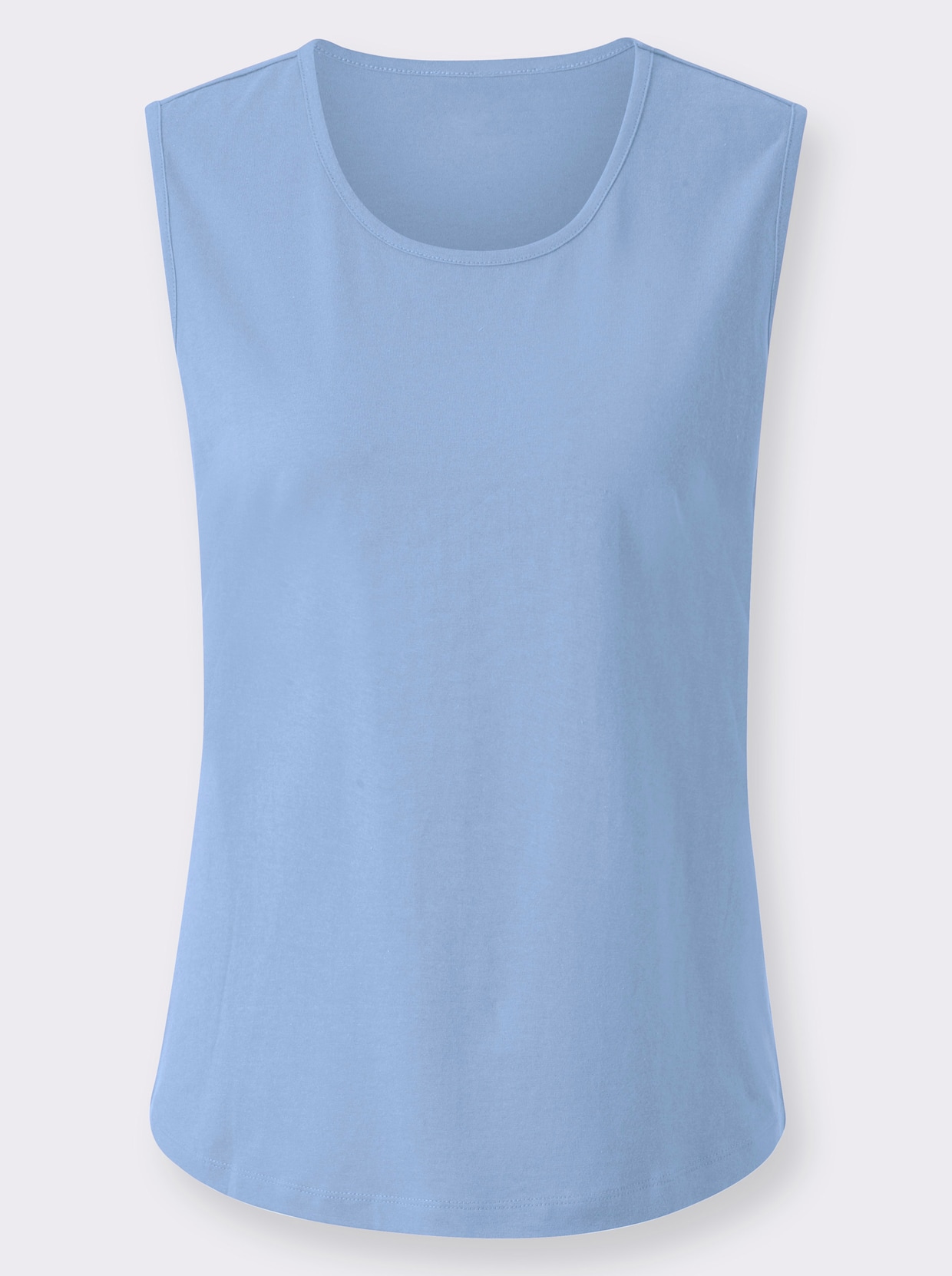 Shirttop - himmelblau + himmelblau-weiss-bedruckt