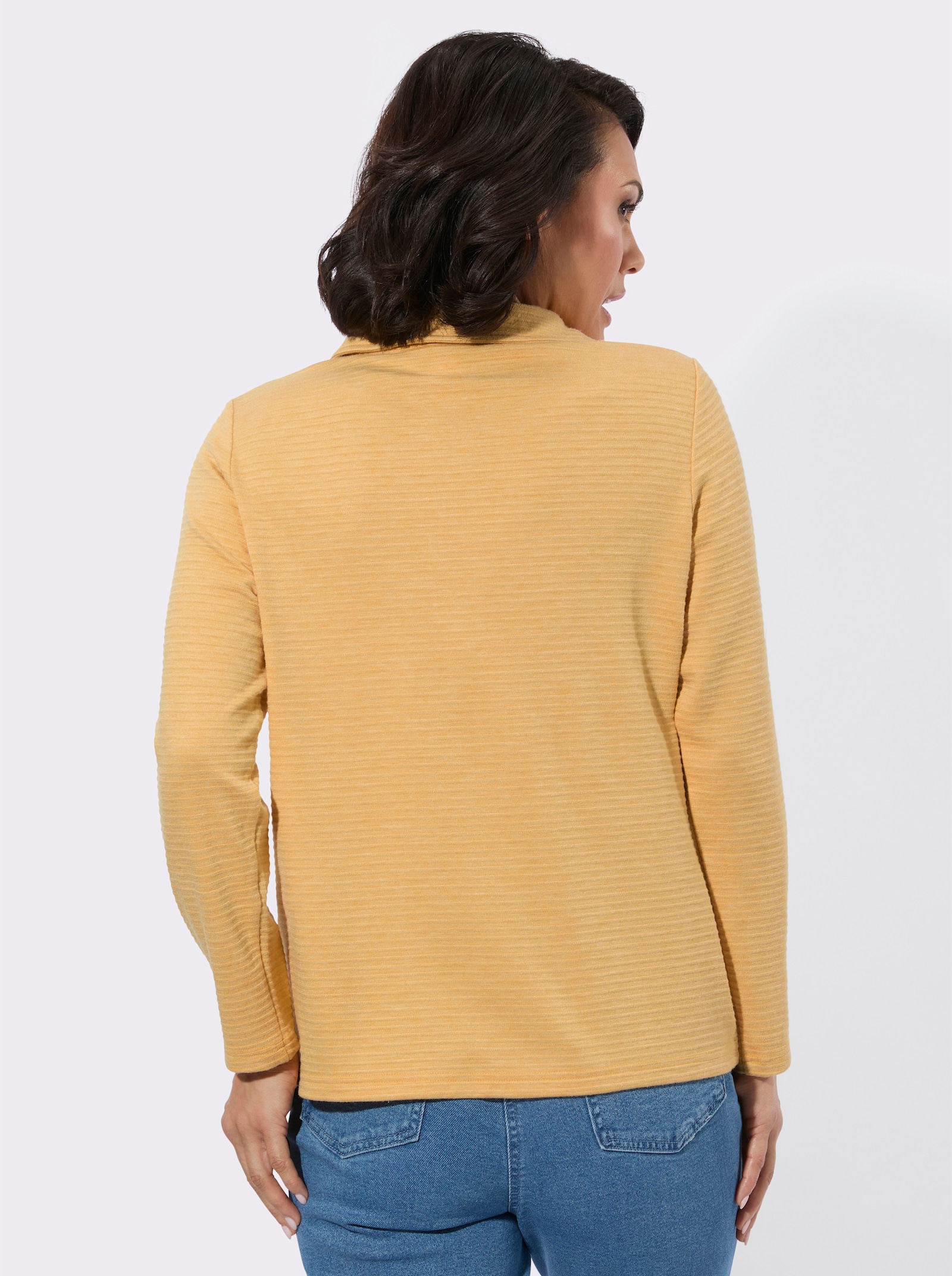 Poloshirt mit seitlicher Knopfleiste - ocker-meliert