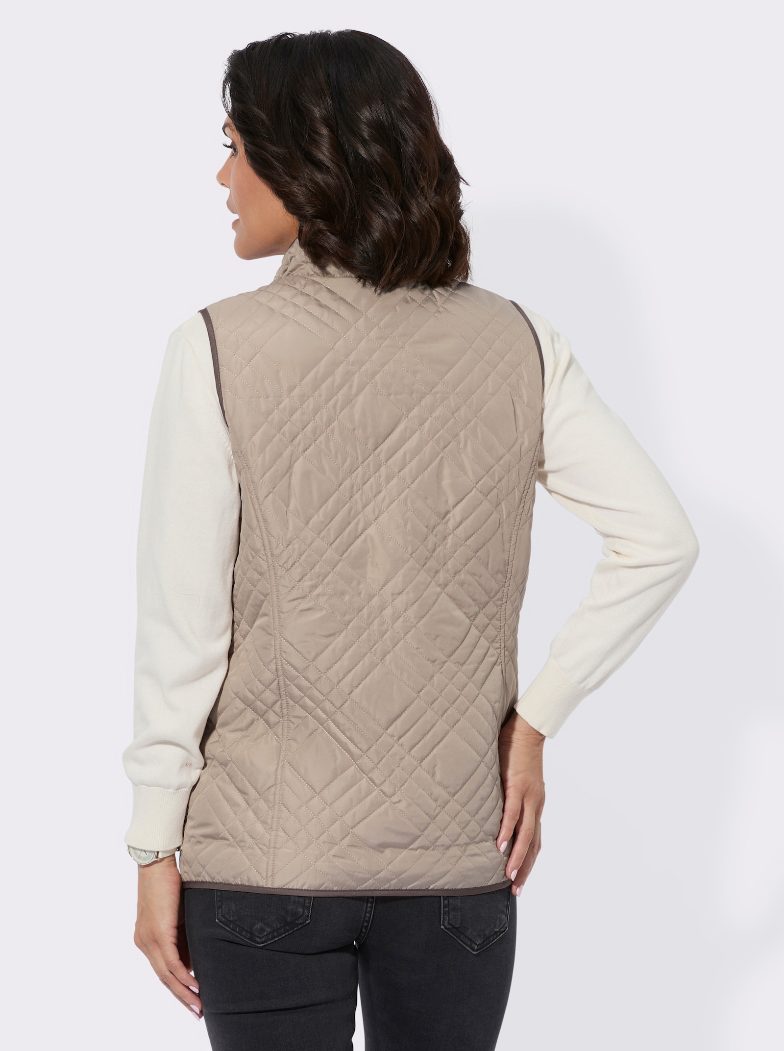 Bodywarmer met ritszakken - sesam