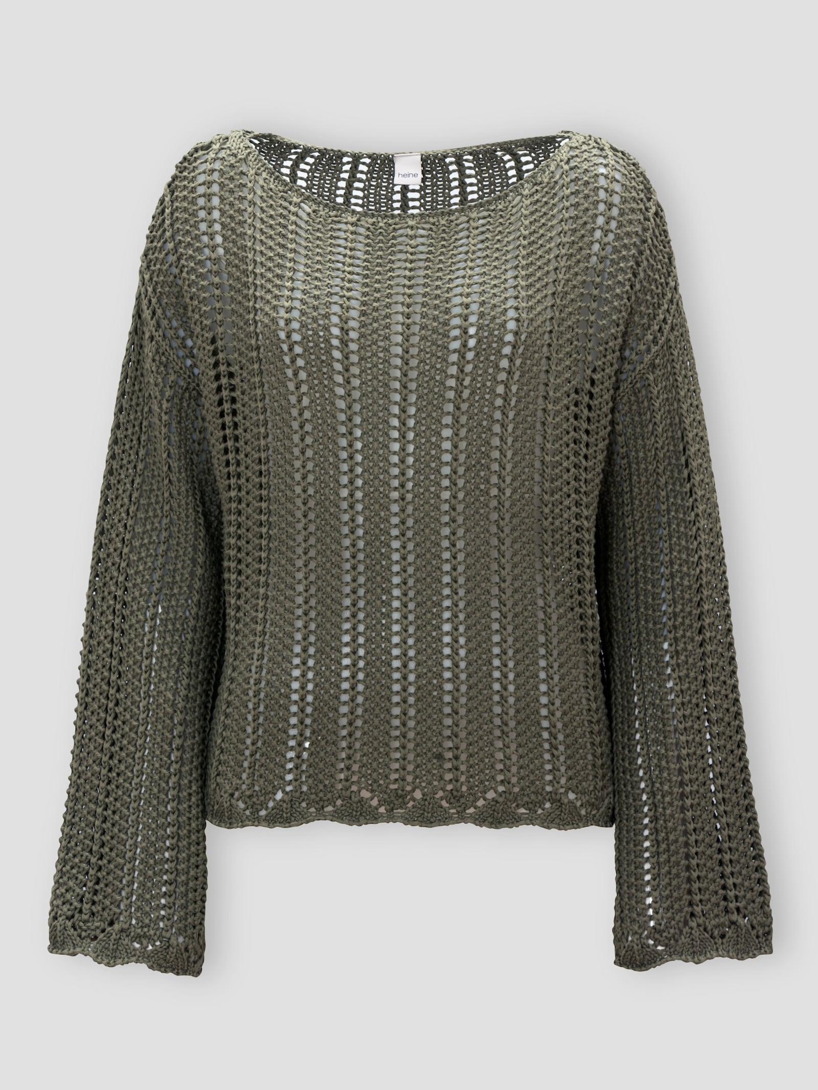 heine Pullover mit U-Boot-Ausschnitt - khaki
